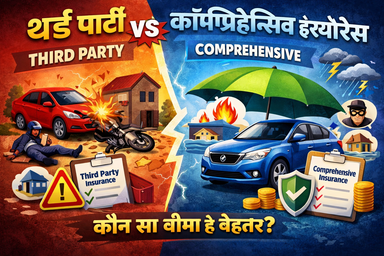 Third Party Vs Comprehensive Insurance Hindi