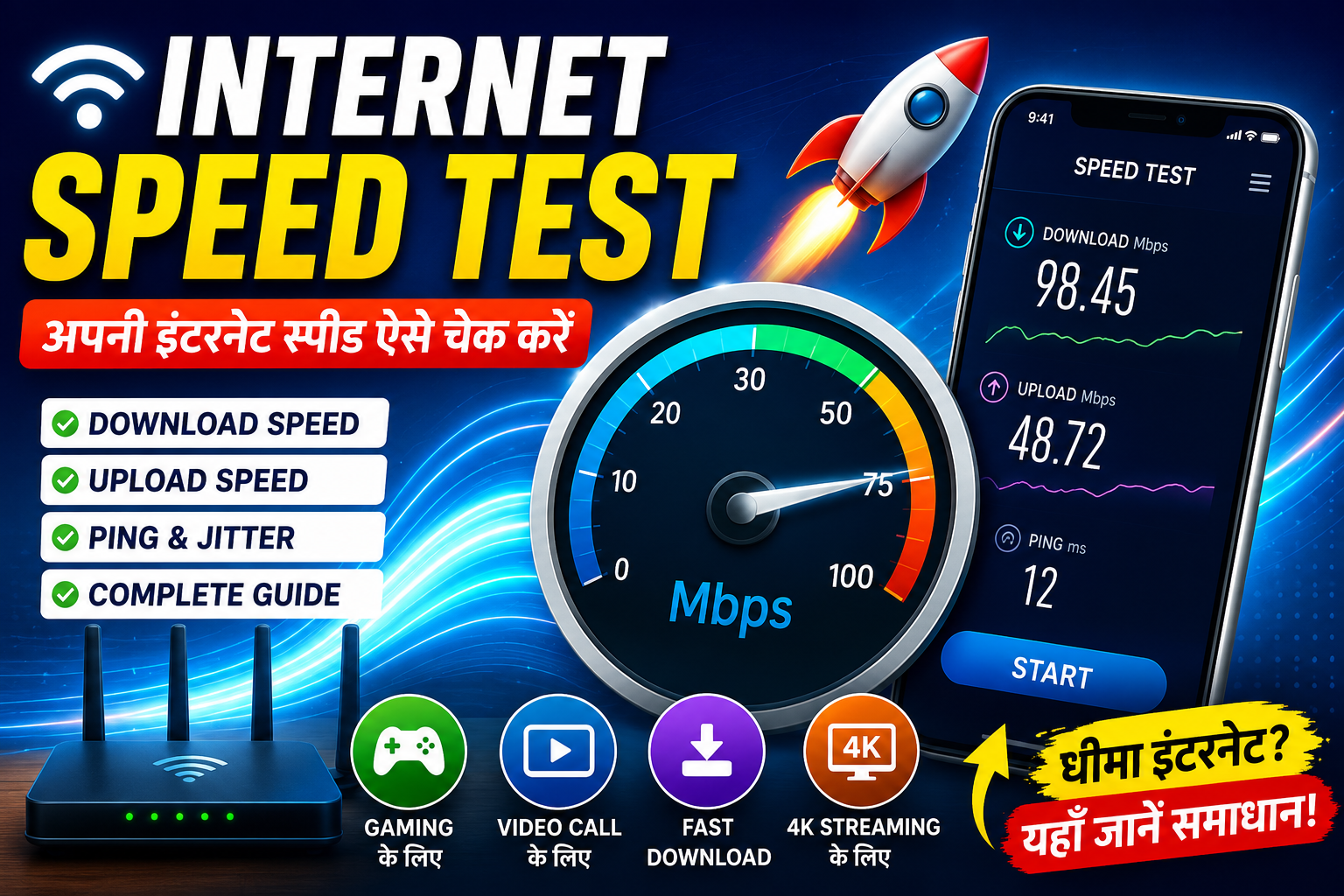 Internet Speed Test in Hindi