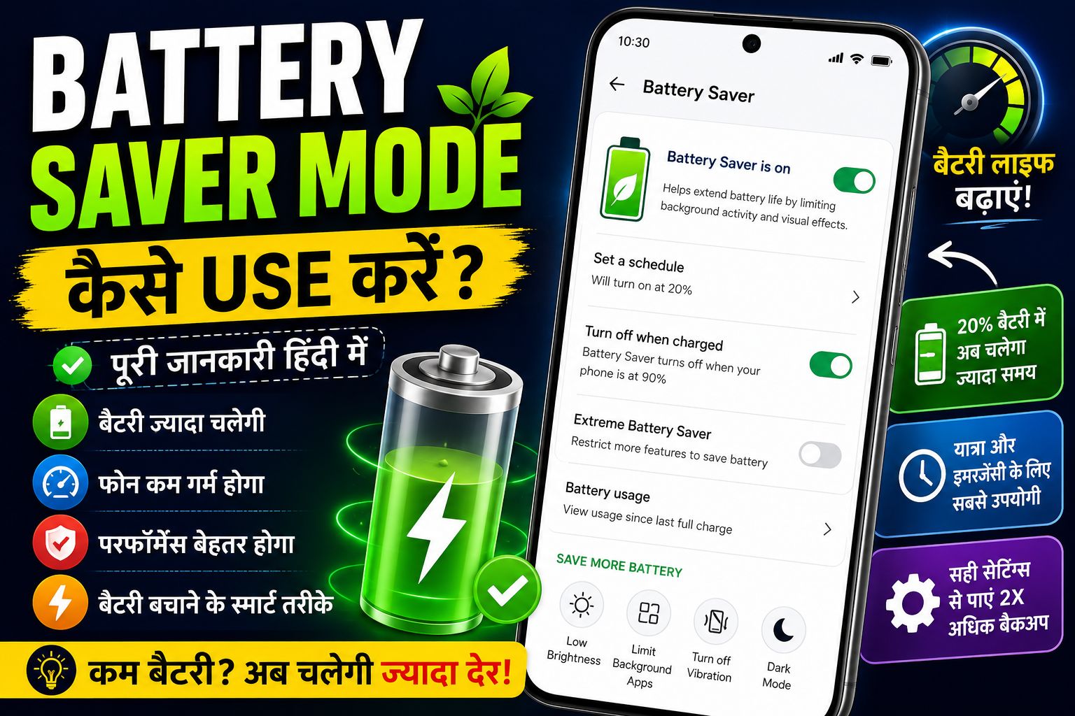 battery saver mode kaise kaam karta hai