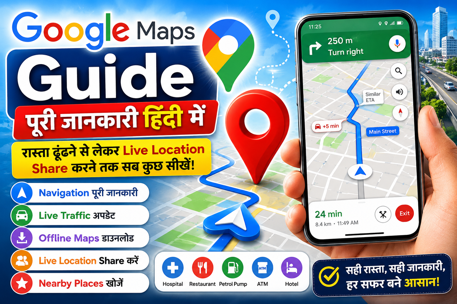 Google Maps Features in Hindi