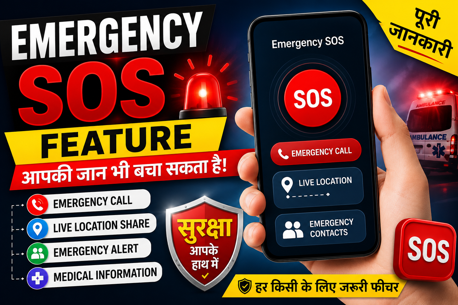 Emergency SOS Feature in Hindi
